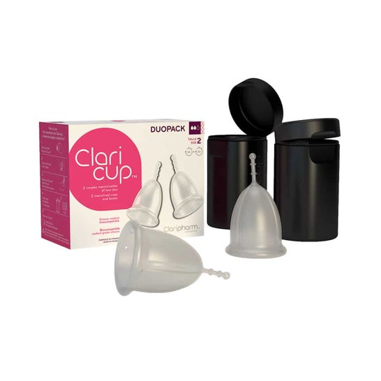 Claripharm Duopack Claricup 2 Copas Menstruales Transparentes T2 + Caja