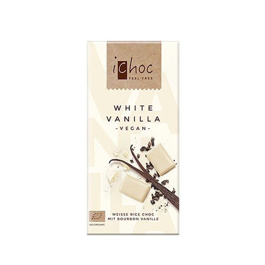 iChoc Chocolate Blanco Vainilla Bourbon Organic Vegan 80g