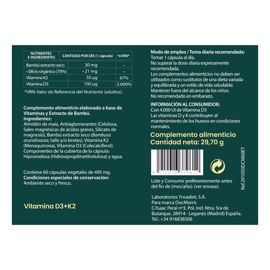 DocMorris Vitamina D3 + K2 60Caps