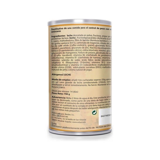 Sotya Batido Saciante de yogur Piña 700 g