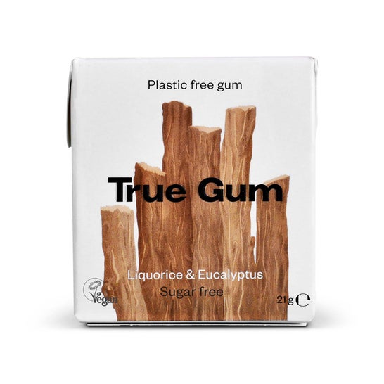 True Gum Chicles Regaliz Eucalipto Sin Plásticos 21g
