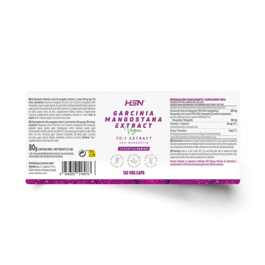 HSN Extracto de Garcinia Mangostana 70:1 400mg 120vcaps