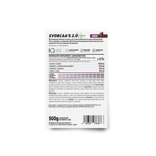 HSN EvoBCAA's 2.0 BCAA's 12:1:1 + Glutamina Cola 500g