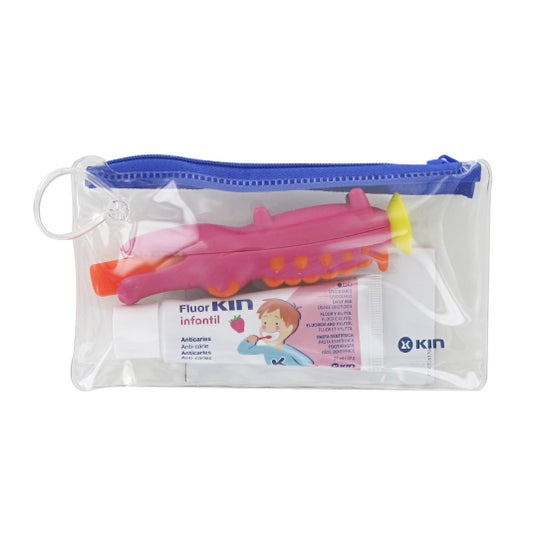 Kin Children's Travel Toothbrush Crocodile + 25ml Toothpaste