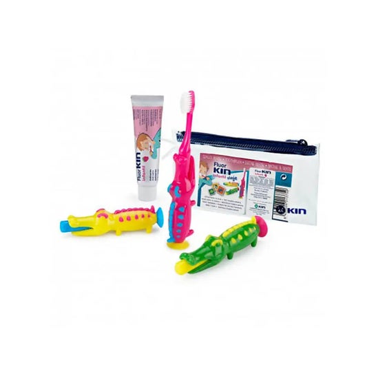 Kin Cepillo Infantil Viaje Cocodrilo + Pasta 25ml Kin Cepillo Infantil Viaje Cocodrilo + Pasta 25ml