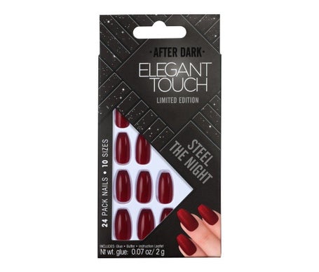 Elegant Touch Uñas Postizas Natural French Steel The Night 24uds
