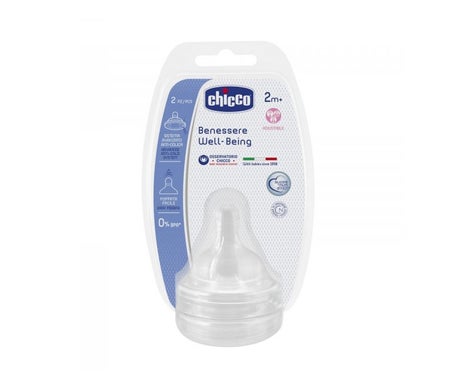 Chicco Well-Being Tetina Silicona Regulable 2M+ 2uds