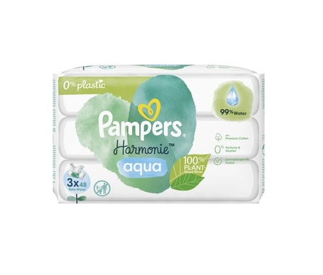 Pampers Harmonie Aqua Toallitas 0% Plástico 3x48uds