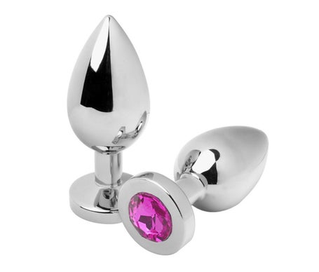 Metal Hard Anal Plug Diamond Rosa Small 5,71cm 1ud