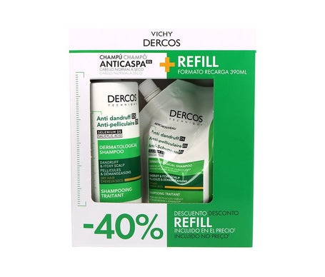 Vichy Dercos Technique Anticaspa DS Champú Cabello Seco 390 ml + Eco-Recarga 390 ml