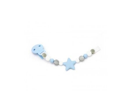 Mamimemima Cadena Silicona Chupete Azul Estrella