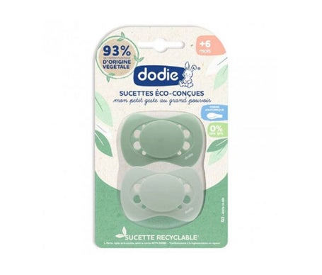 Dodie Chupetes Anatómicos Diseño Eco +6M Verde 2uds