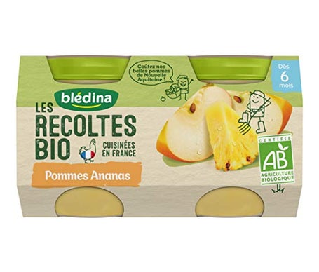 Blédina Compotas ecológicas de manzana y piña a partir de 6 meses 130gx2
