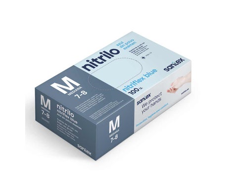 Santex Guantes Nitrilo Sin Polvo Azul T-L 100uds