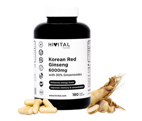 HIVITAL Ginseng rojo coreano 6000 mg 180 cáps