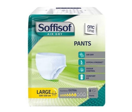 Soffisof Pants Air Dry Pañal Braga Extra Talla L 8uds