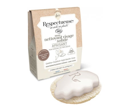 Respectueuse Kit Limpiador Facial Sólido Calmante + Porta Jabón