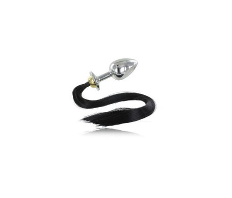 Metal Hard Anal Plug Steel with Tail 8,89cm 1ud