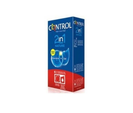 Controle Natureza 2 Em 1 Preservativo + Gel 6u