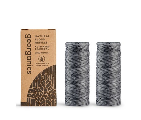 Georganics Hilo Dental Carbón Activado 50M 2uds