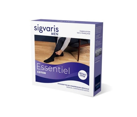 Sigvaris Men Essentiel Coton 2 Calcetín Negro MN 1 Par