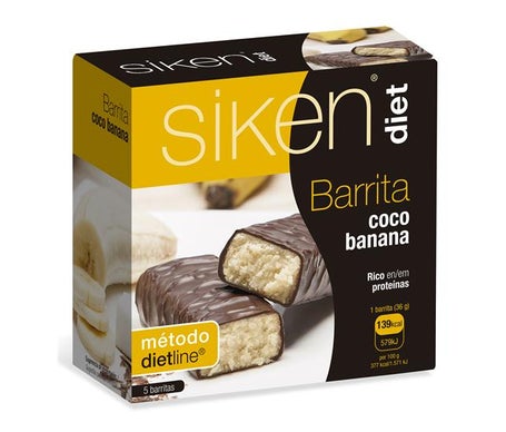 Siken Diet barrita sabor coco banana 5uds
