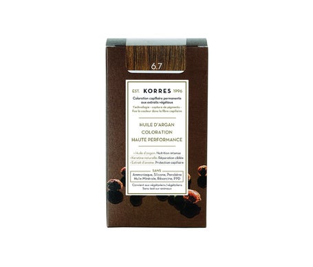 'Korres Huile d''Argan Coloration 6.7 Blond Foncé Marron 50ml'