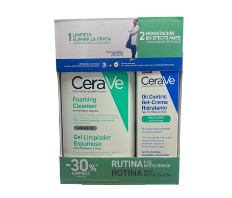 CeraVe Rutina Piel Mixta Grasa Pack Foaming + Oil Control