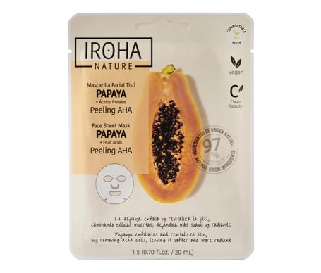 Iroha Nature Mascarilla Facial Peeling AHA Papaya 20ml