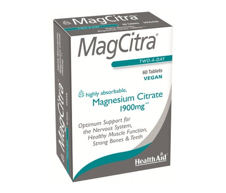 Health Aid Magcitra Citrato de Magnésio 1900mg 60 Comp.