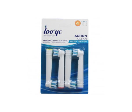 Lovyc Action Clean Medium Electric Toothbrush Replacement Brush Head 4 pieces
