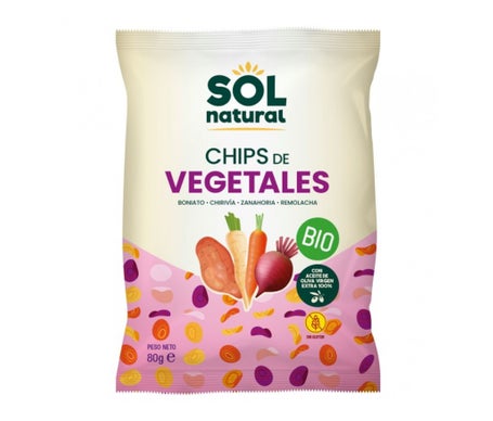 Solnatural Chips de Vegetales Aceite Oliva sin Gluten 80g