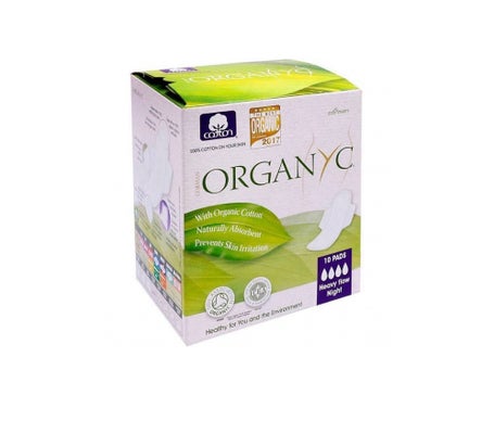 Organyc Compresas de Noche con Alas 10uds