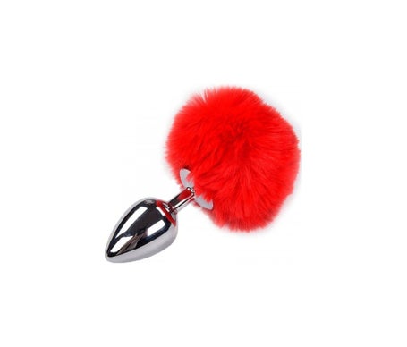 Alive Anal Pleasure Plug Liso Metal Pompón Rojo Talla L 1ud