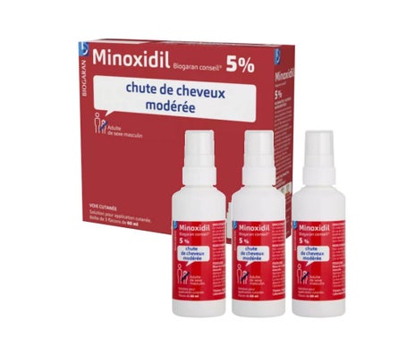 Biogaran Minoxidil 5 % Solución para Aplicación Cutánea 3x60 ml