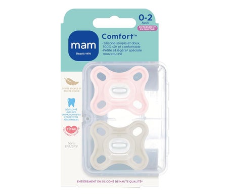 Mam Comfort Chupete Silicona Silicona 0-2meses 2uds