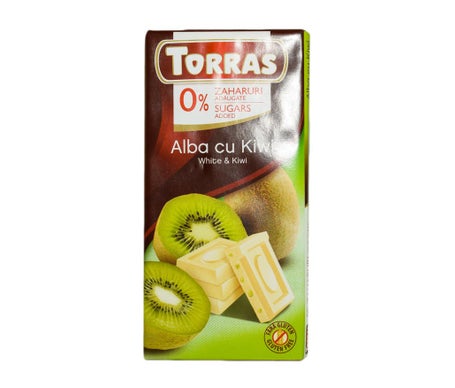 Torras Chocolate Blanco Kiwi sin Gluten sin Azúcar 75g