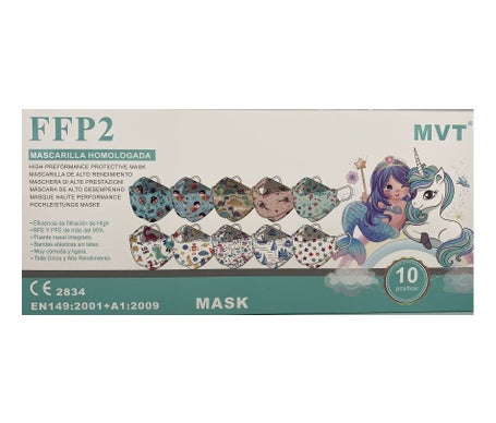 MVT Mask NR FFP2 Children's Face Mask Multiple Prints 10 units