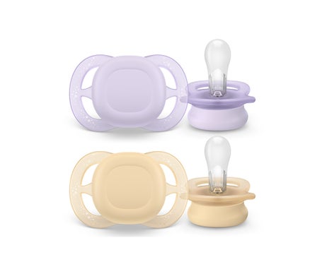Philips Avent Ultra Start Chupete Naranja Lila 0-2M 2uds