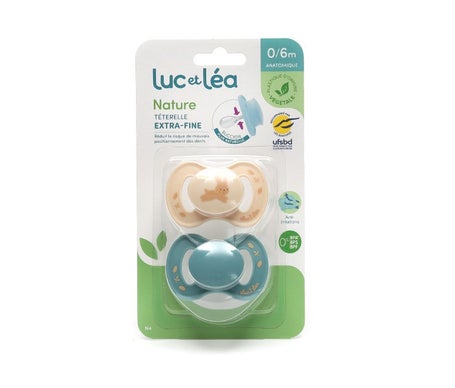 Luc et Léa Set Nature Chupete Tetina Extra Fina 0-6m 2uds