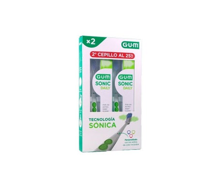 GUM Pack Sonic Daily Cepillo Eléctrico Blanco 2uds