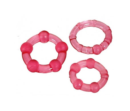 Seven Creations Juego Tres Anillos Pene Rosa 3uds