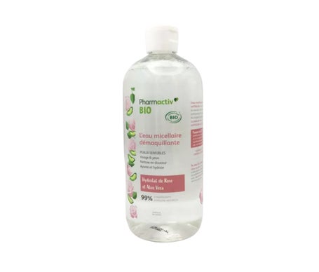 Pharmactiv Bio Agua Micelar Desmaquillante Hidrolato de Rosa y Aloe Vera 500ml