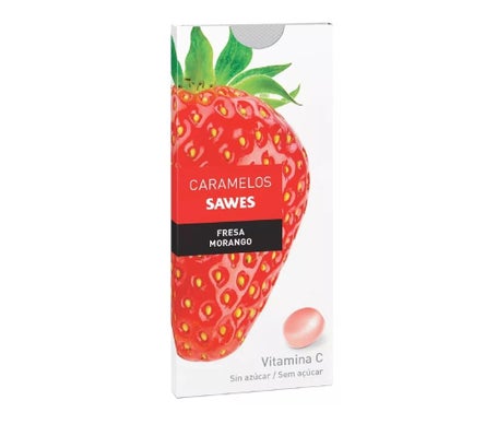 Sawes Caramelos balsámicos sin azúcar sabor Fresa con Vitamina C en blister 22g