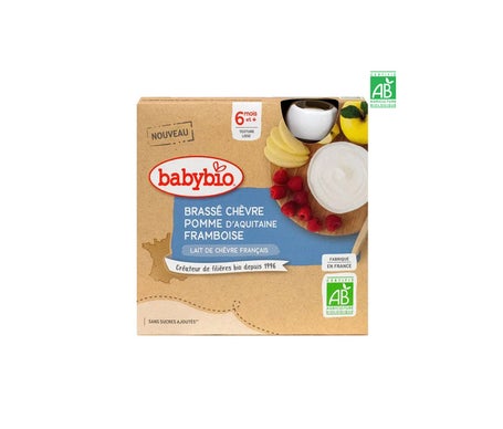 BabyBio Brassé Chèvre, Pomme, Framboise 4 x 85g
