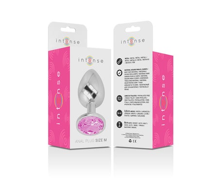 Intense Plug Anal Metal con Cristal Rosa Talla M 1ud
