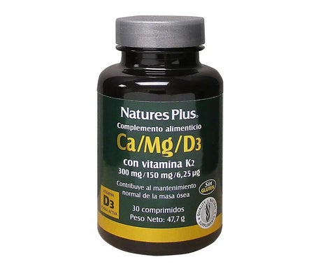 NaturesPlus Comprimidos Ca/Mg /D3 y Vitamina K2 30comp