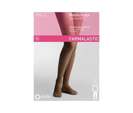 Farmalastic Media Larga blonda (A-F) compresión normal T-reina negro 1 Par