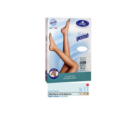 Sauber Pantimedia Open Toe 140Den Lisa Neutro Beige 5 1ud