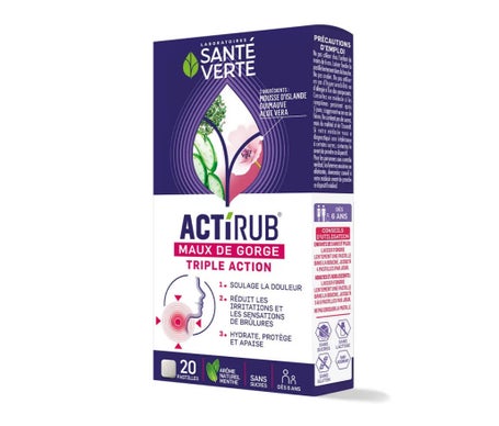 Sante Verte Actirub Dolor de Garganta Triple Acción 20comp | Natural Doctor